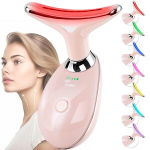 7-Color Facial & Neck Massager – Pink