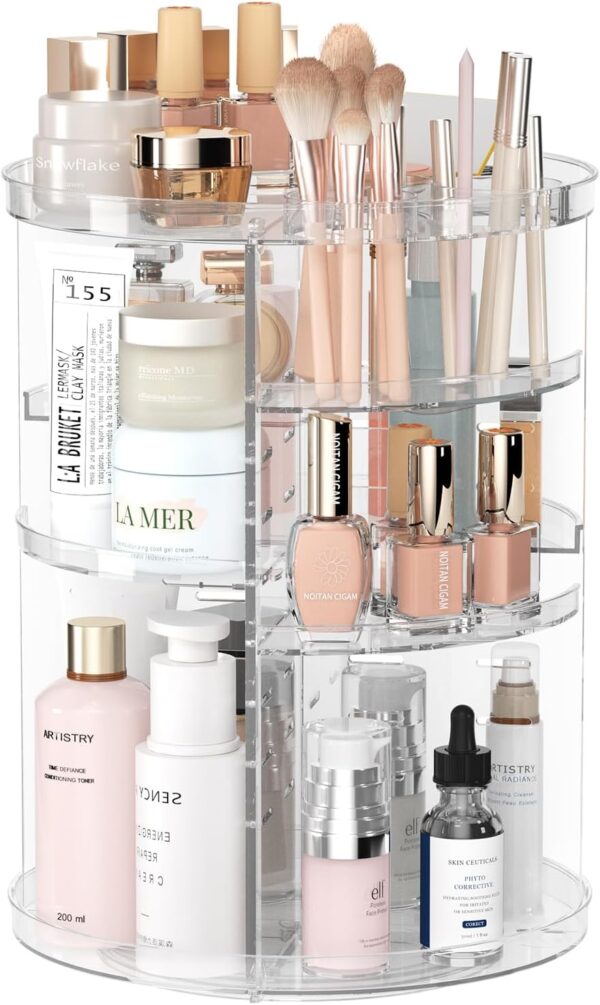 Rotating Makeup Organizer with 8 Adjustable Layers