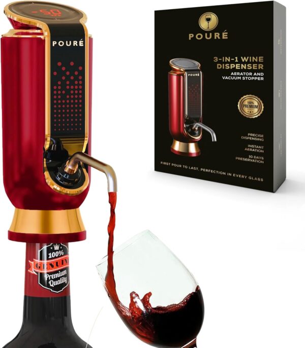 3-in-1 Smart Wine Dispenser & Aerator – Red