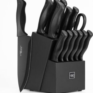 HUNTER.DUAL 15-Piece Knife Set with Block – Black