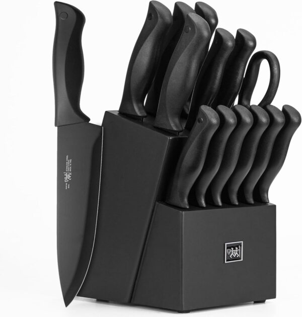HUNTER.DUAL 15-Piece Knife Set with Block – Black