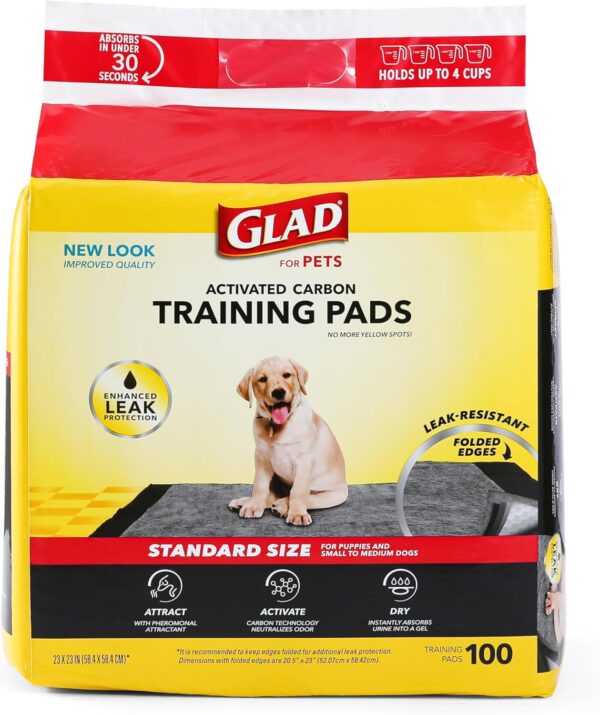 Glad Charcoal Puppy Pads – 100 Count (23"x23")